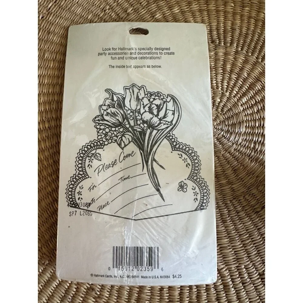 Vintage Hallmark Floral Invitations – Set of 8 with Envelopes